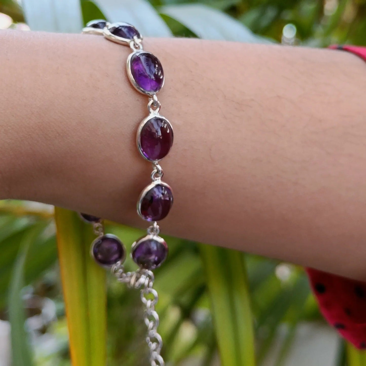 Amethyst 925 Sterling Silver Handmade Bracelet.