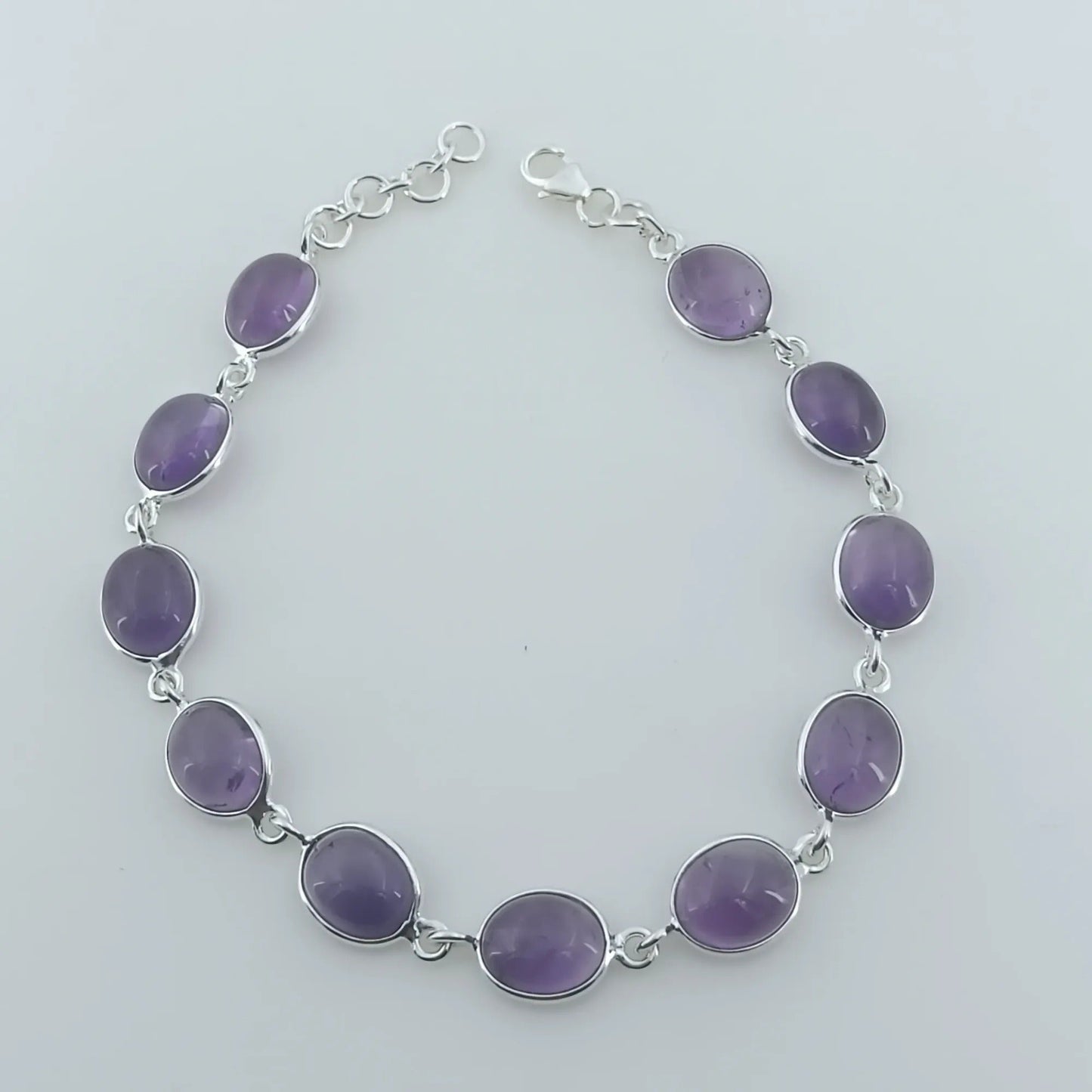 Amethyst 925 Sterling Silver Handmade Bracelet.